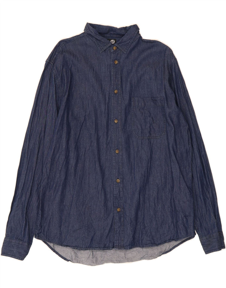 CHEAP MONDAY Mens Shirt Large Navy Blue Vintage Cheap Monday and Second-Hand Cheap Monday from Messina Hembry 