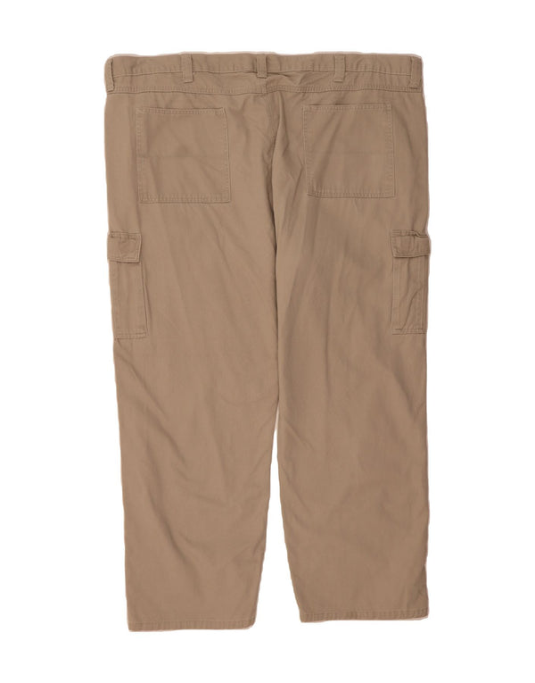 WRANGLER Mens Straight Cargo Trousers W50 L30 Beige Cotton