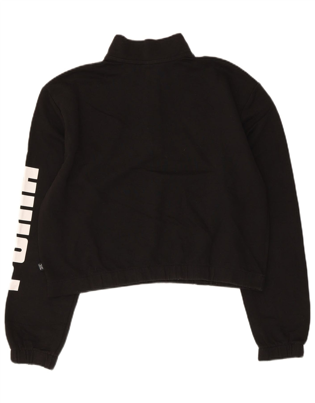 Женский свитшот на молнии с рисунком Puma, большой черный хлопковый джемпер, Великобритания 16