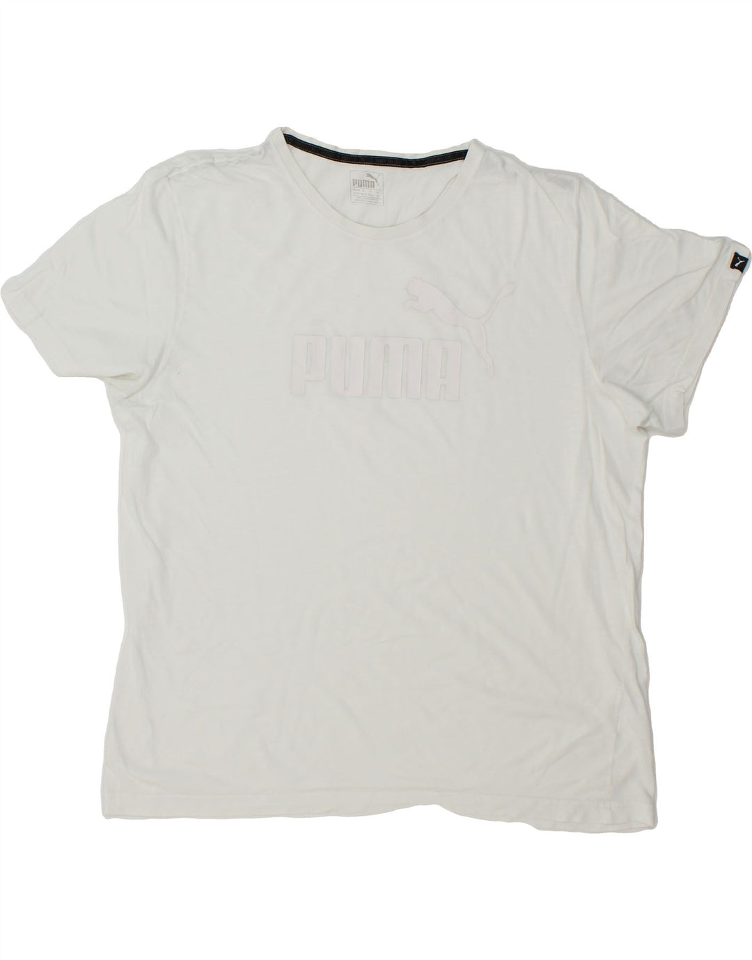 PUMA Mens Graphic T-Shirt Top XL White Cotton Vintage Puma and Second-Hand Puma from Messina Hembry 
