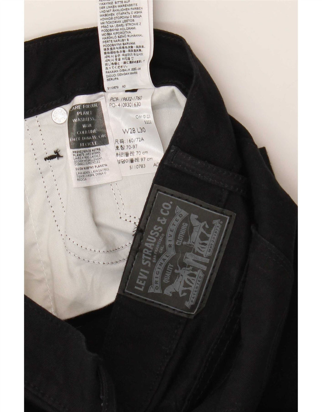 Женские джинсы Bootcut Levi's W28 L30, черный хлопок