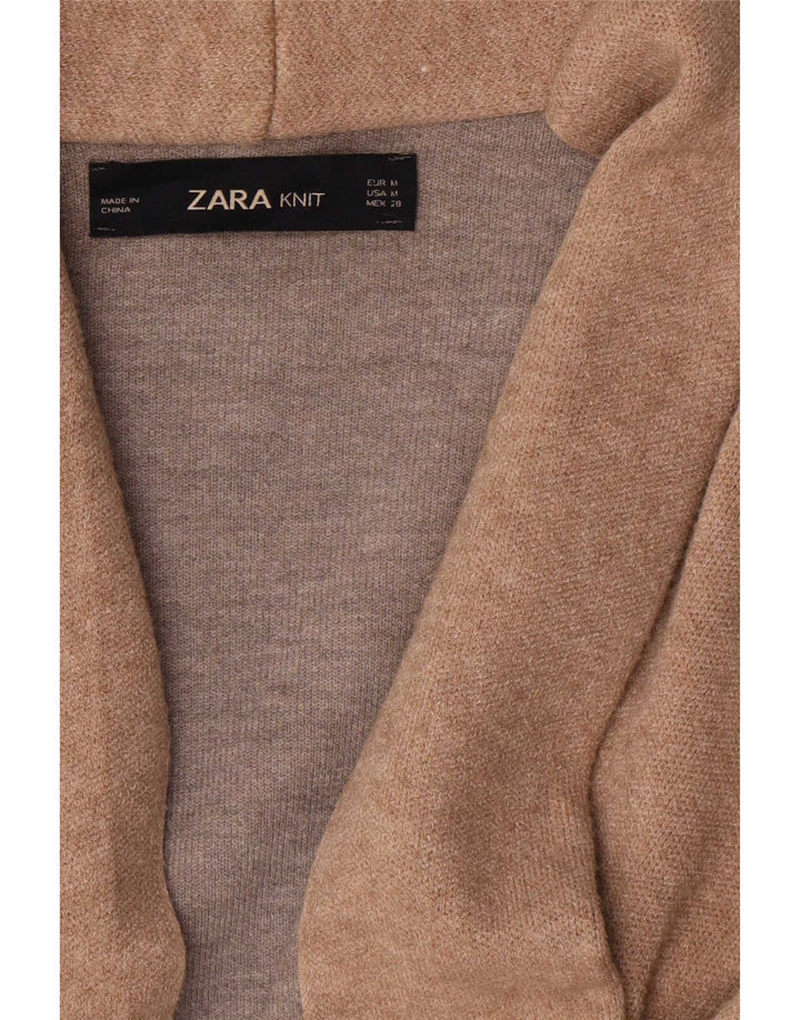 Женский асимметричный удлиненный кардиган Zara UK 14, средний бежевый