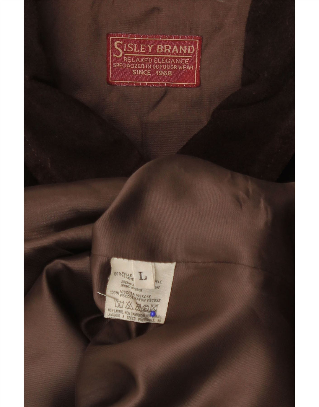 Мужская замшевая куртка Sisley Relaxed Elegance UK 40, большая коричневая кожаная