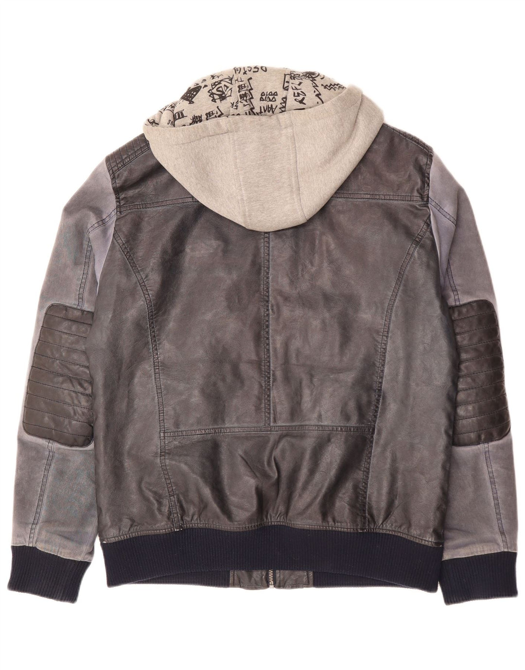 Мужская куртка-бомбер Desigual с капюшоном UK 42 XL Темно-синяя из полиуретана