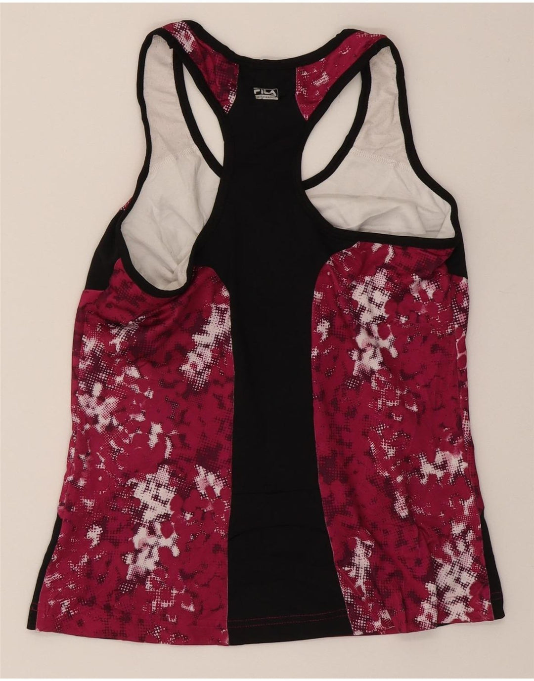 FILA Womens Vest Top UK 12 Medium Pink Colourblock Vintage Fila and Second-Hand Fila from Messina Hembry 