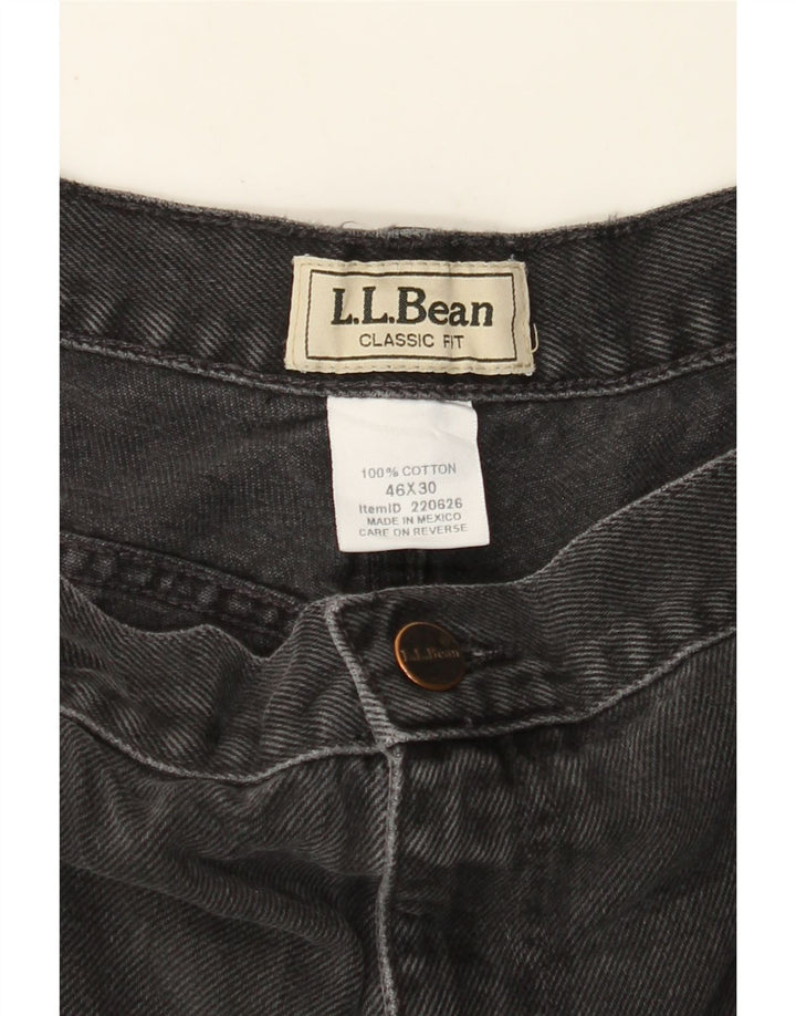 L.L.BEAN Mens Classic Fit Straight Jeans W46 L30 Black Cotton