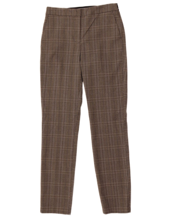 Zara Womens Slim Suit Trousers XS W24 L27 Grey Check Polyester