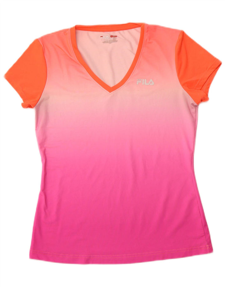 Женская футболка FILA Top UK 12 Medium Pink Colorblock
