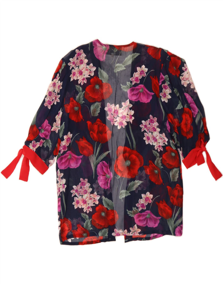 ATMOSPHERE Womens Cardigan Top IT 42 Medium Black Floral Viscose Vintage Atmosphere and Second-Hand Atmosphere from Messina Hembry 