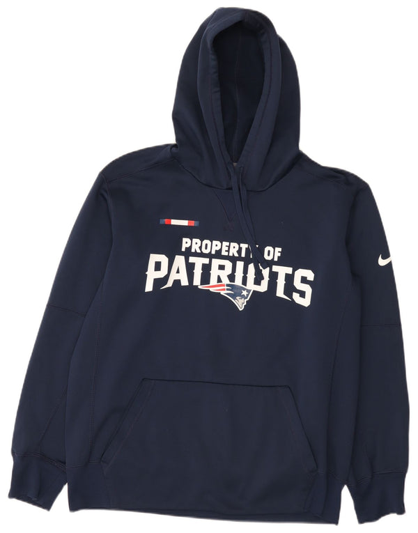 Мужской джемпер с капюшоном с рисунком Nike New England Patriots, средний темно-синий