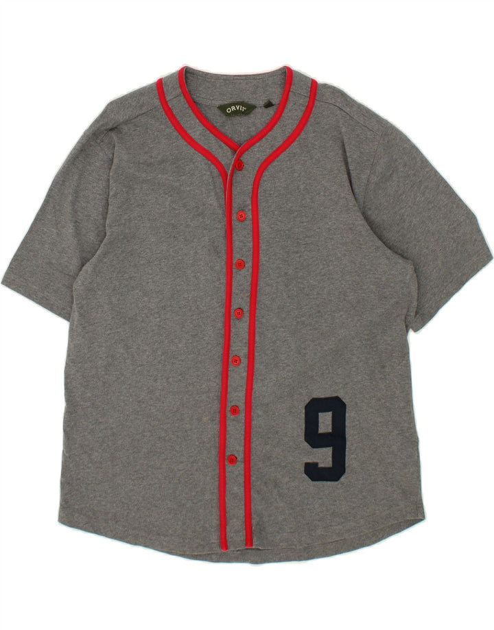 ORVIS Mens Graphic Jersey Top UK 16 Large Grey Cotton Vintage Orvis and Second-Hand Orvis from Messina Hembry 