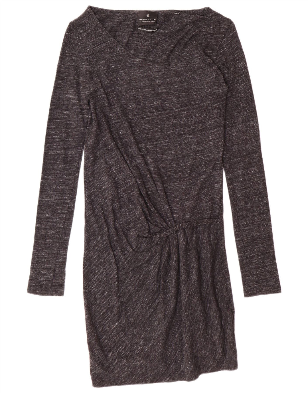 MAISON SCOTCH Женское базовое платье с длинным рукавом UK 10, маленькое серое
