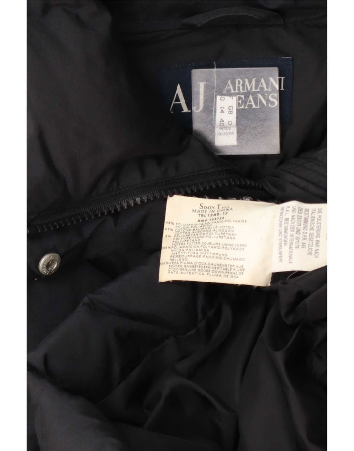 Женское стеганое пальто Armani Jeans UK 14, большой темно-синий, полиамид