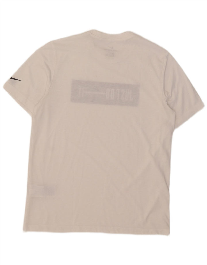 Мужская футболка Nike Dri Fit с графическим рисунком, средний белый хлопковый топ