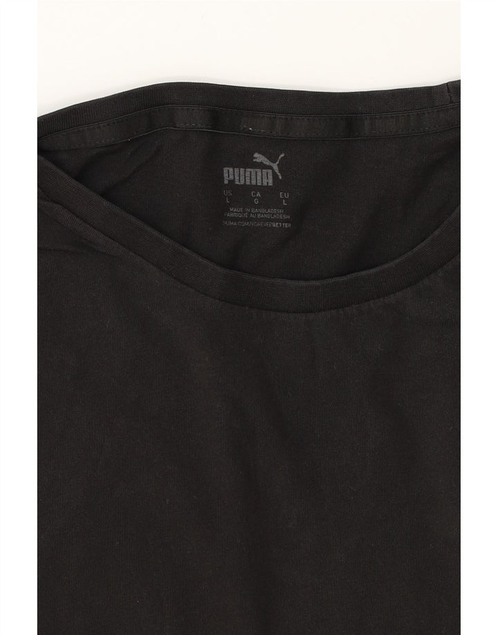 PUMA Mens T-Shirt Top Large Black Vintage Puma and Second-Hand Puma from Messina Hembry 