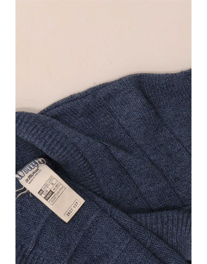 Мужской кардиган Marks & Spencer St. Michael XL темно-синий акрил