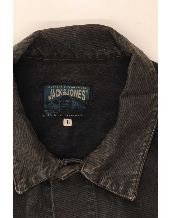 Мужская джинсовая куртка Jack & Jones UK 40, большая черная