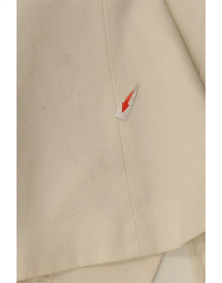 Женский пиджак на 1 пуговице Massimo Dutti EU 40, средний цвет, белый хлопок