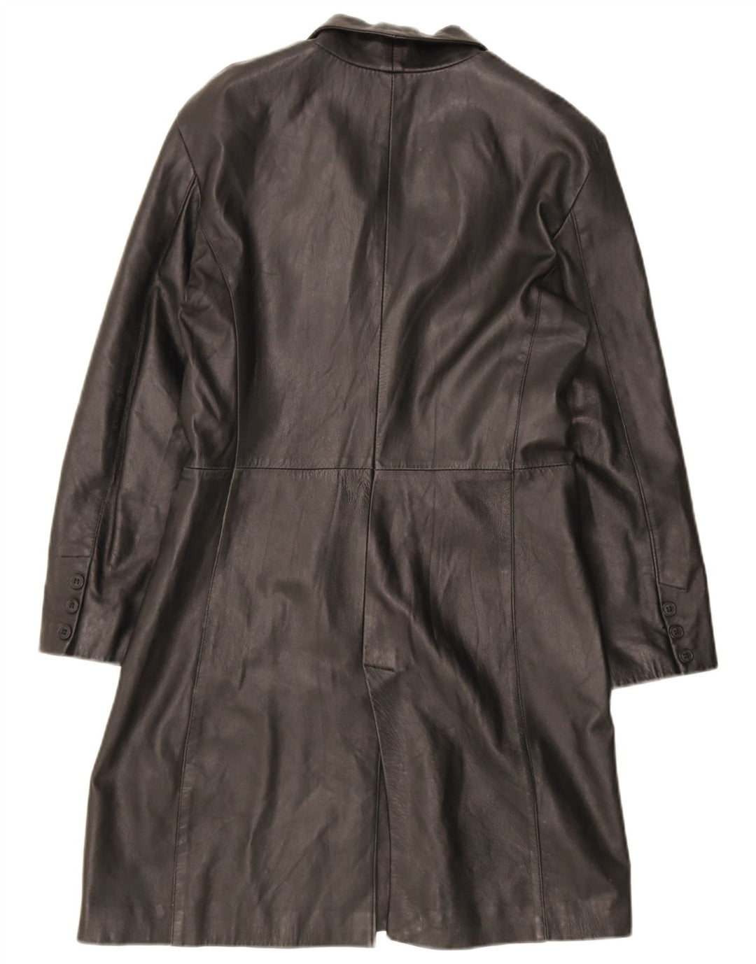 Винтажное женское кожаное пальто UK 18 XL, черное кожаное
