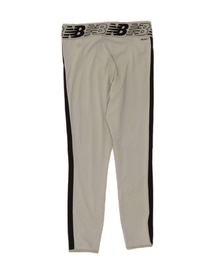 NEW BALANCE Womens Graphic Leggings UK 12 Medium Grey Colourblock Vintage New Balance and Second-Hand New Balance from Messina Hembry 