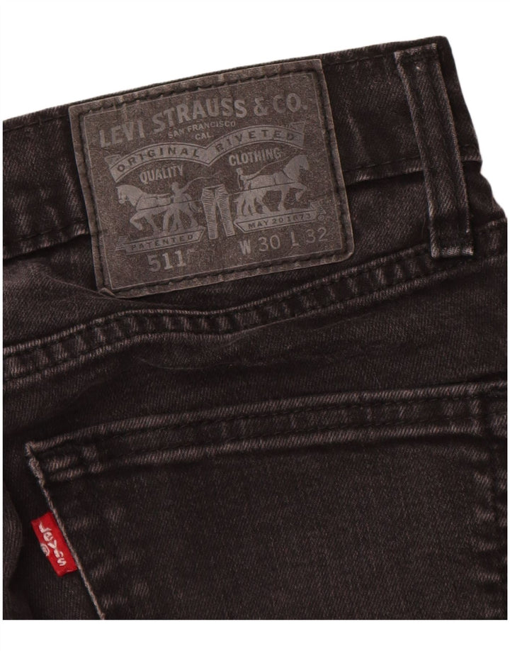 Мужские джинсы Levi's Slim 511 W30 L24, черный хлопок