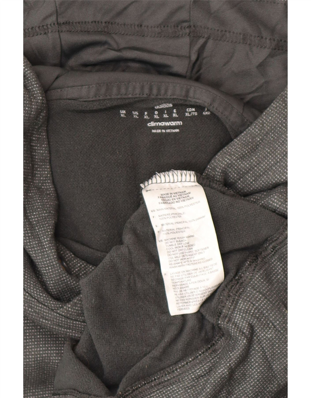 Мужской джемпер с капюшоном ADIDAS Climawarm XL, полиэстер, серый в крапинку