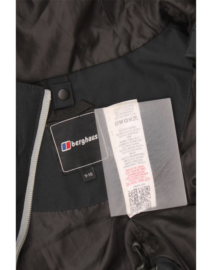 Berghaus Дождевик с капюшоном для мальчиков 9-10 лет, черный полиэстер