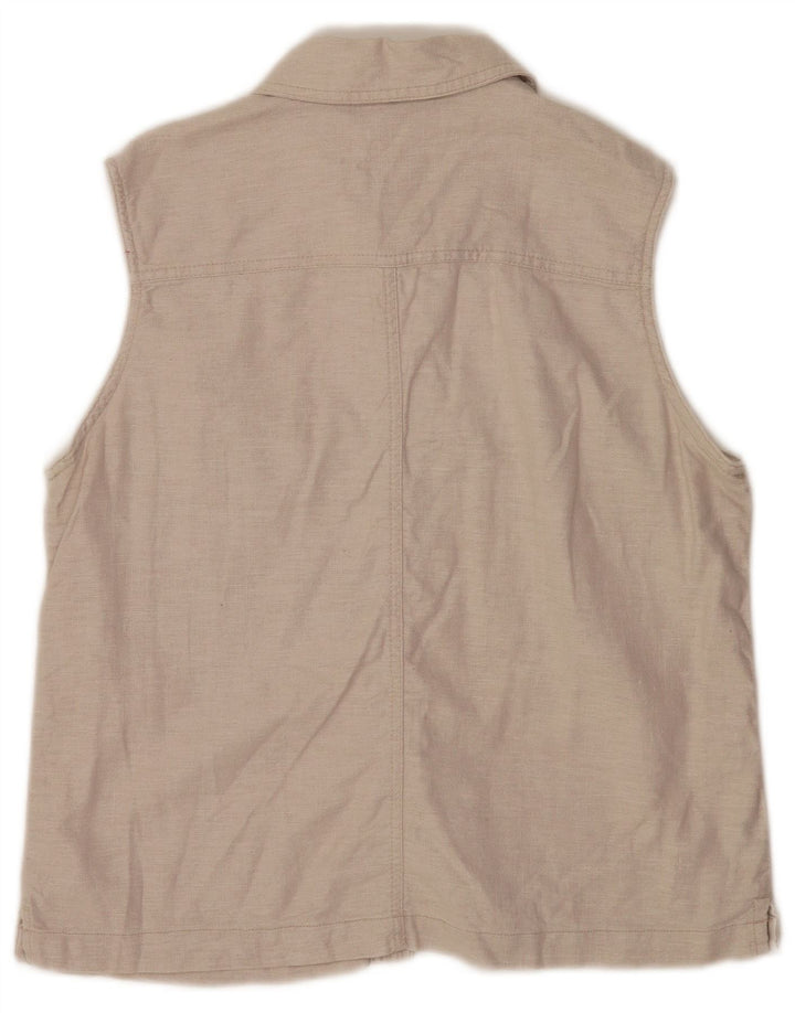 Женская блузка-рубашка без рукавов Faded Glory, Великобритания, 16, большая, серая, льняная