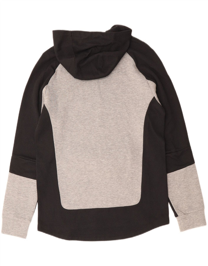 Мужской джемпер с капюшоном Puma среднего серого цвета, хлопок с цветными блоками