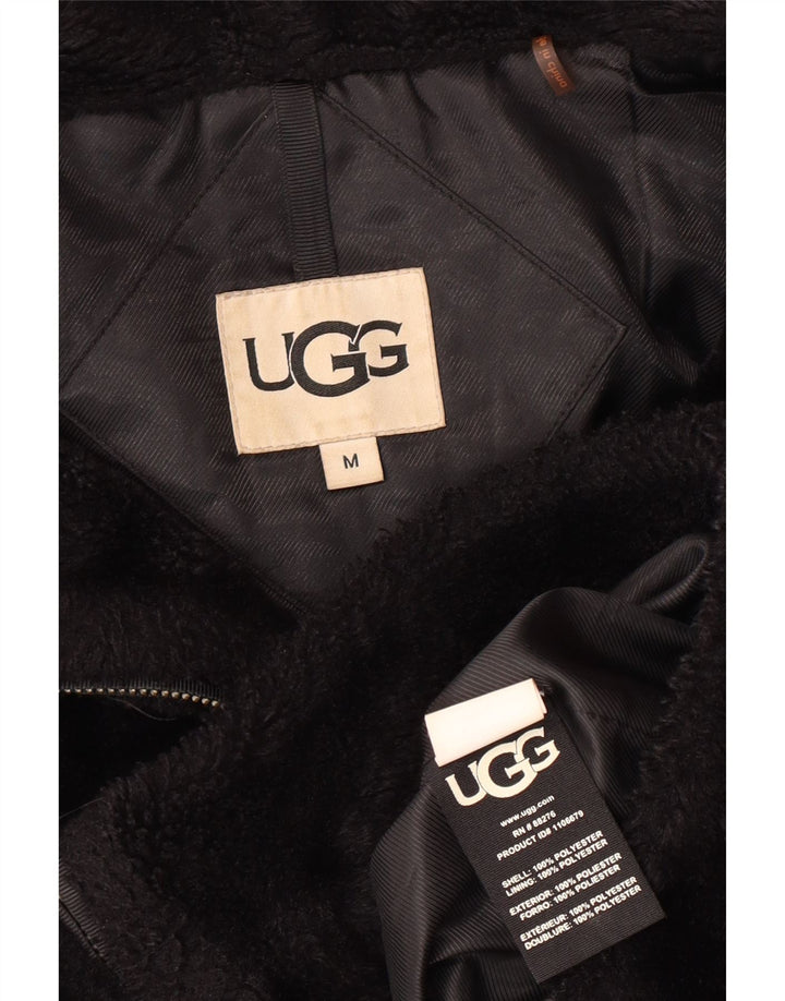 Женская флисовая куртка UGG с капюшоном UK 14, средний черный полиэстер