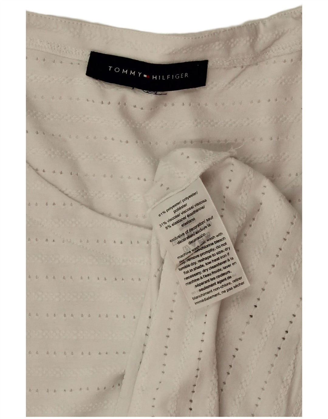 TOMMY HILFIGER Женская блузка без рукавов, топ UK 18 XL, белый полиэстер
