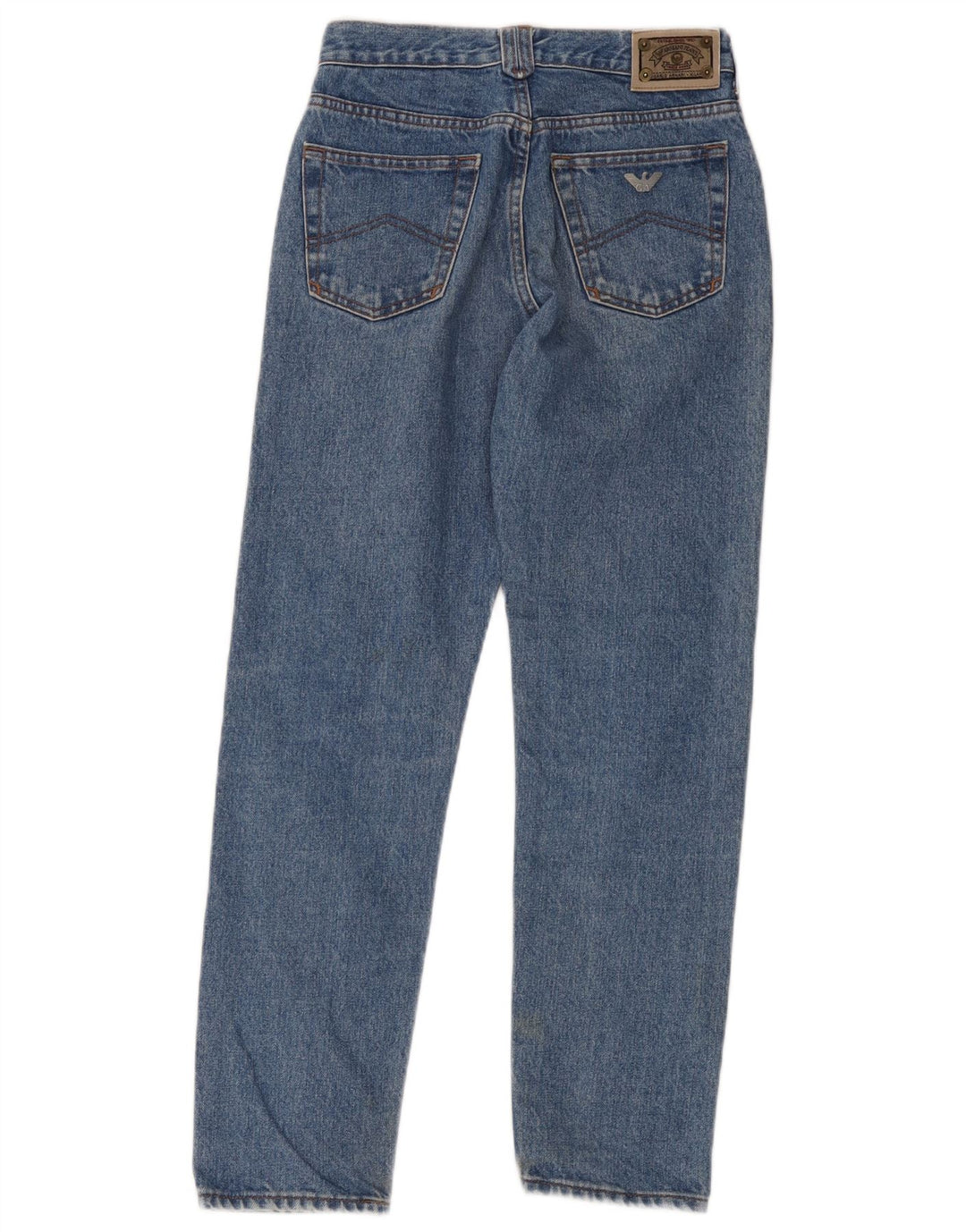 Женские укороченные прямые джинсы Armani W28 L26, синие, хлопок