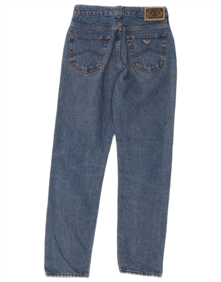 Женские укороченные прямые джинсы Armani W28 L26, синие, хлопок
