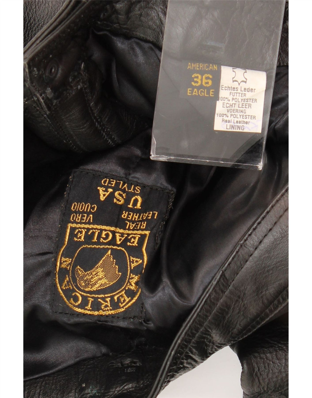 Мужские тонкие кожаные брюки American Eagle W36 L30 черные кожаные