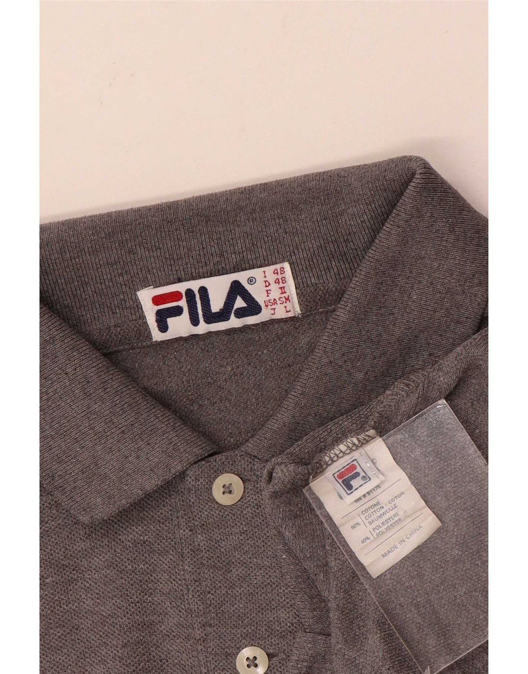 Мужская рубашка-поло Fila IT 48 Medium Grey Хлопок