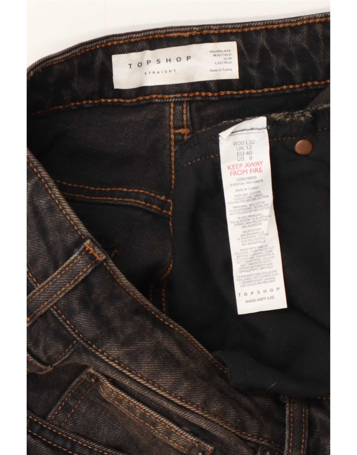 Topshop Женские джинсовые шорты W30, средние черные хлопковые