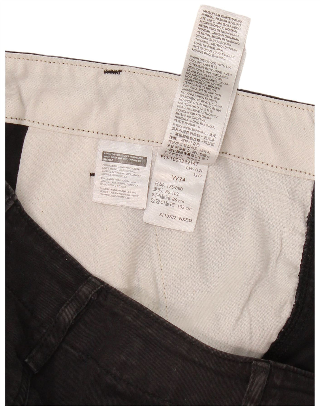Мужские брюки карго Levi's W34 L29, черные, хлопковые