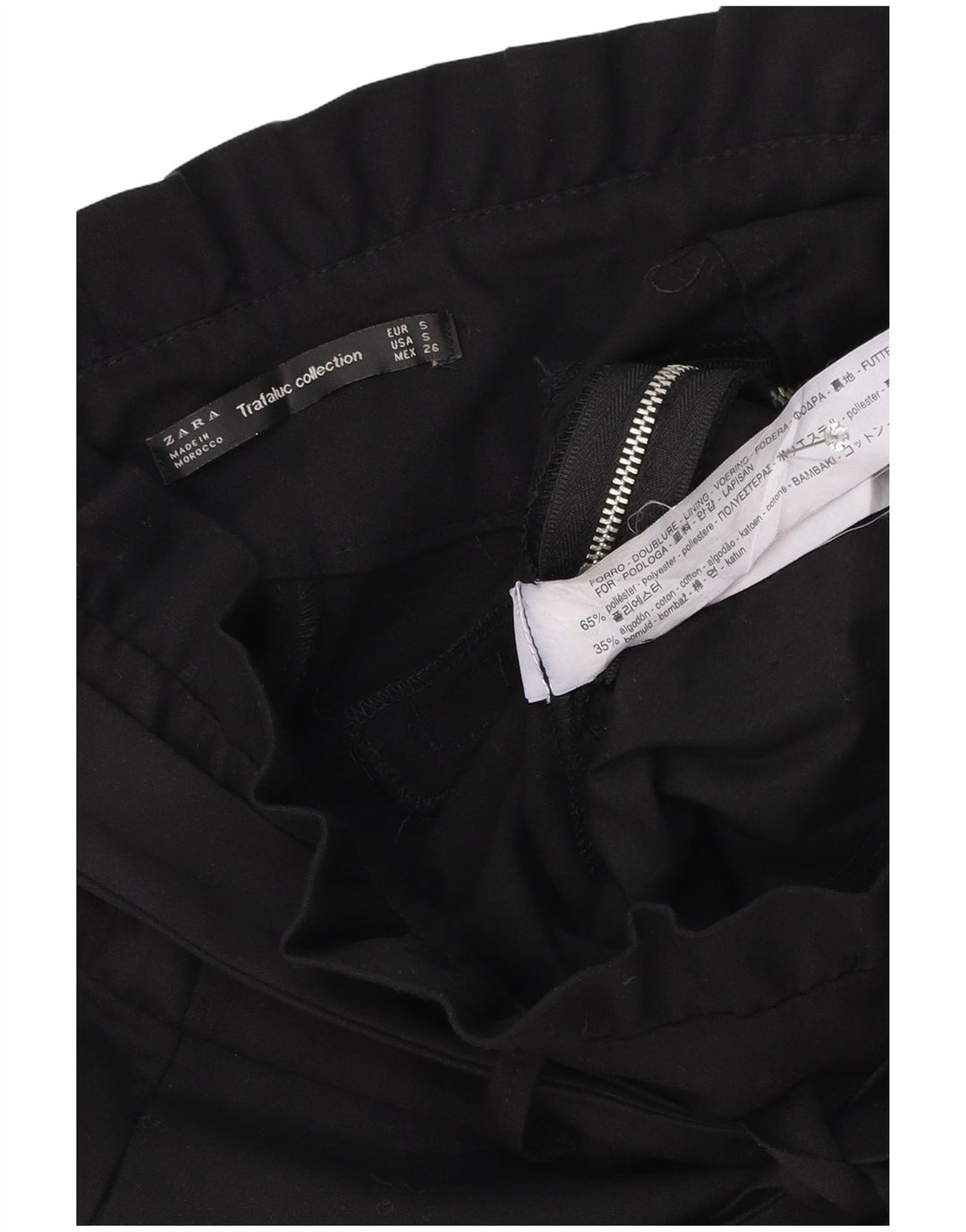 Женские шорты Zara Trafaluc с высокой талией, маленькие W26, черные, полиэстер