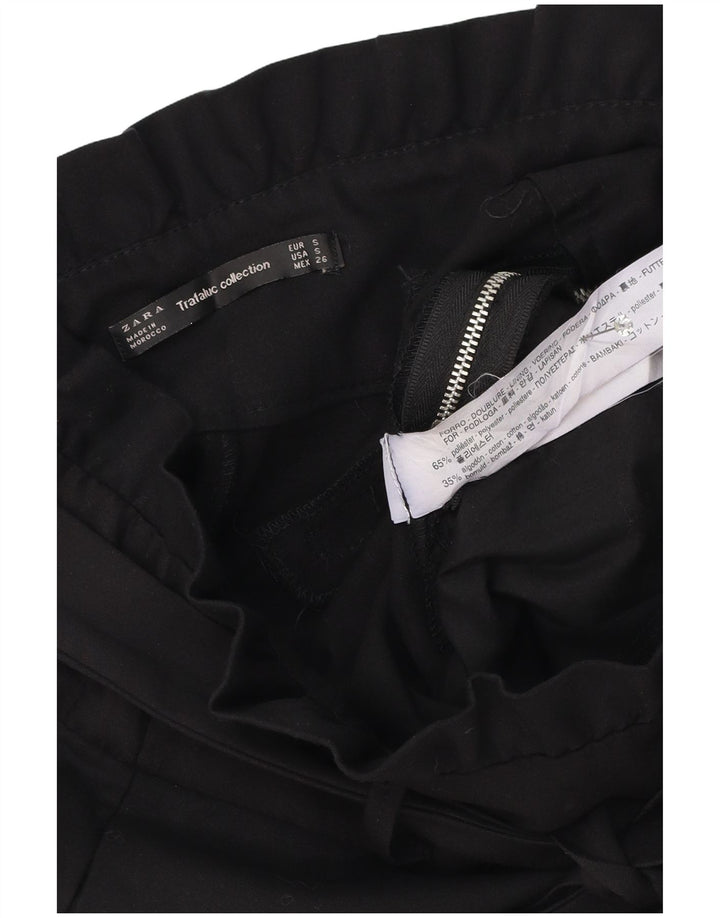 Женские шорты Zara Trafaluc с высокой талией, маленькие W26, черные, полиэстер