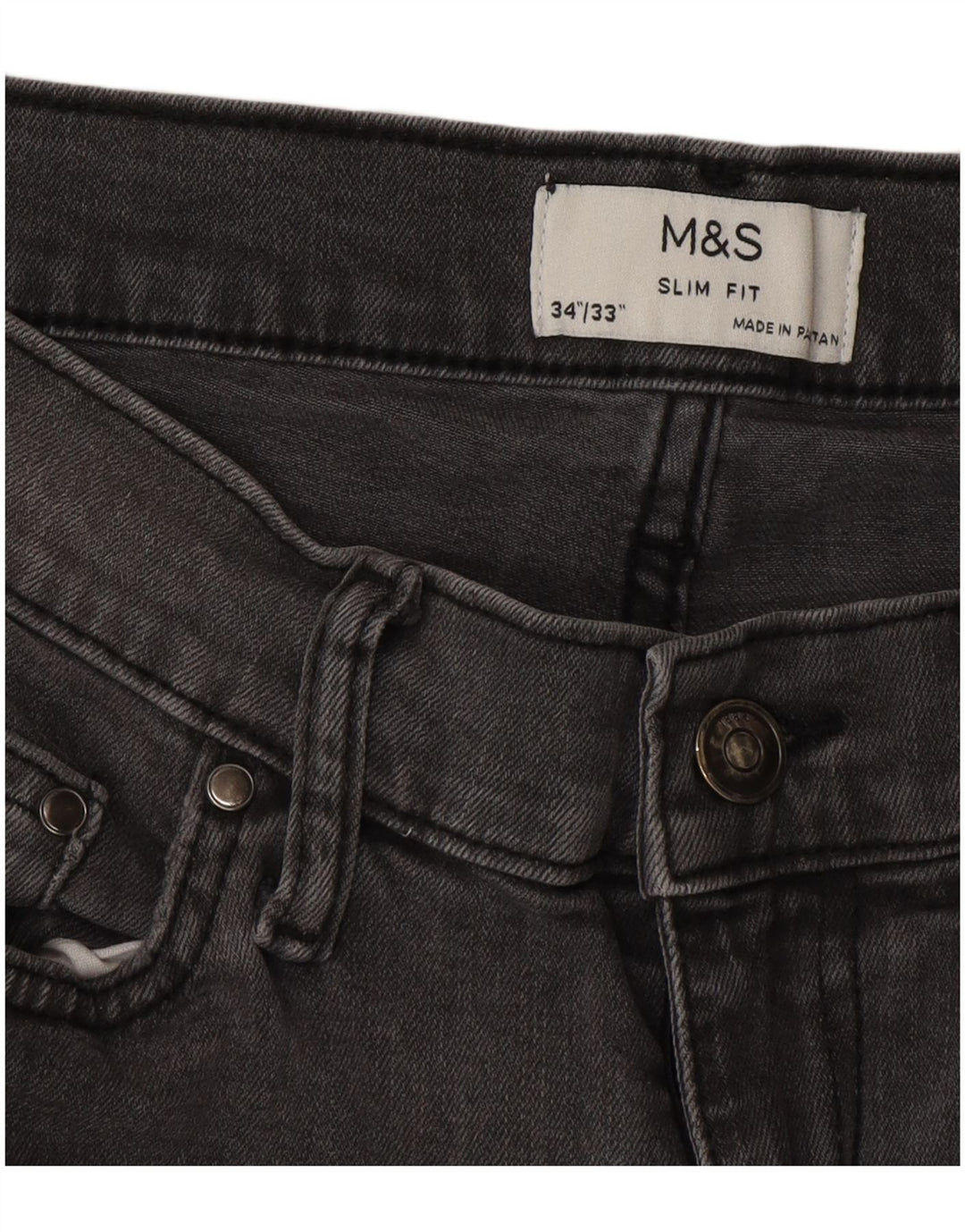 Мужские узкие джинсы Marks & Spencer W34 L33 серые, хлопок
