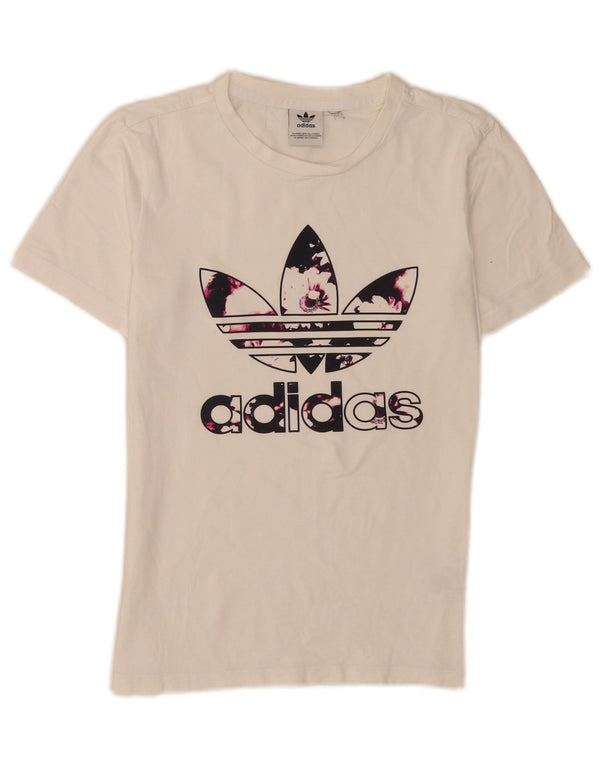 Женская футболка с рисунком Adidas Top UK 6 XS, белый хлопок