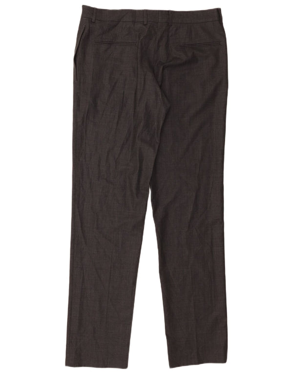 Мужские прямые костюмные брюки Zara EU 44, большие W34 L34, серые, шерстяные