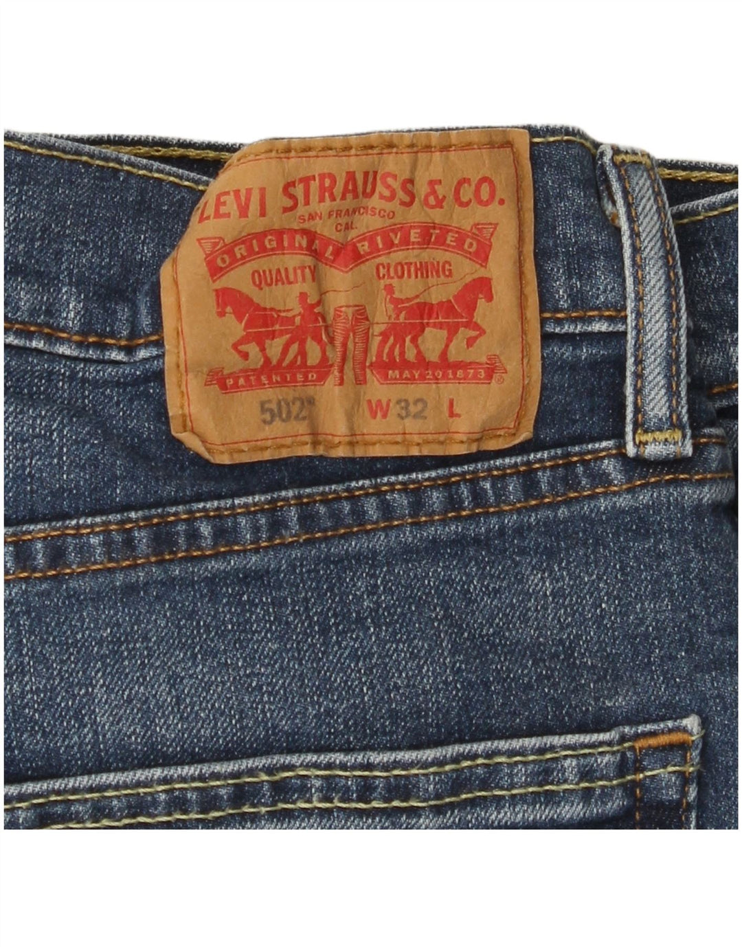 Мужские джинсовые шорты LEVI'S 502 W32, средний синий хлопок