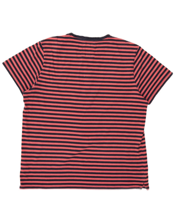 Crew Clothing Мужская обычная футболка с коротким рукавом, топ 2XL, хлопок в розовую полоску