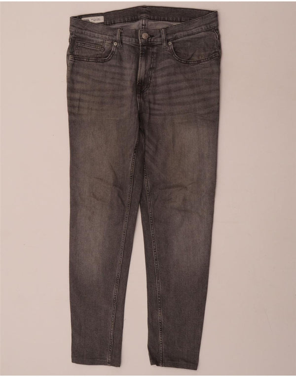 Мужские джинсы узкого кроя Zara EU 42, большие W32 L30, серые, хлопок