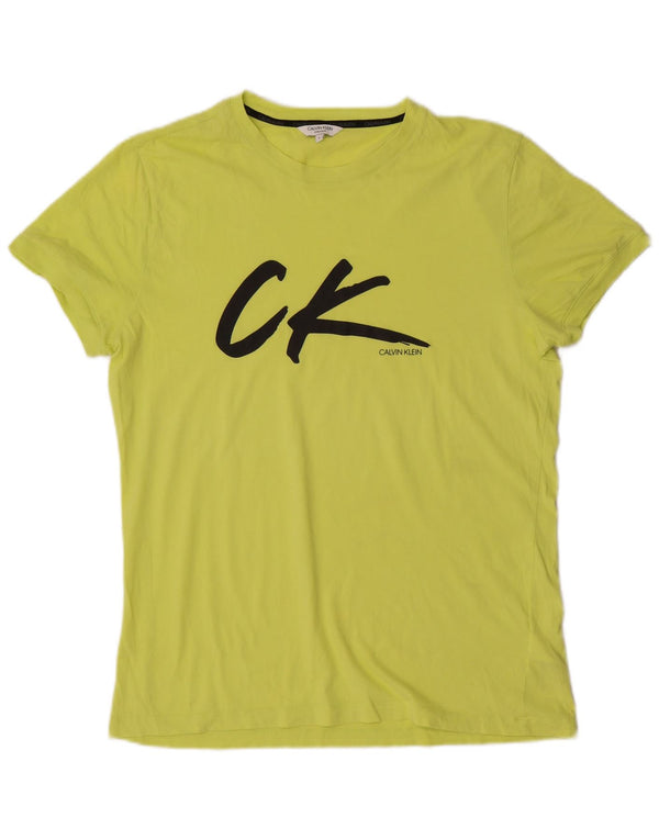 Мужская футболка с рисунком Calvin Klein, большой зеленый хлопок