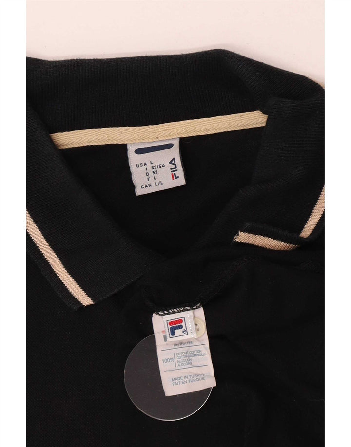 Мужская рубашка поло Fila, большая черная полоска, хлопок