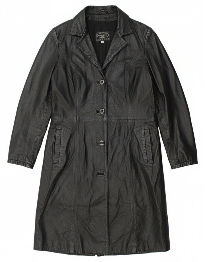 Roberta Ferrini Женское кожаное пальто IT 44 Medium Black Leather