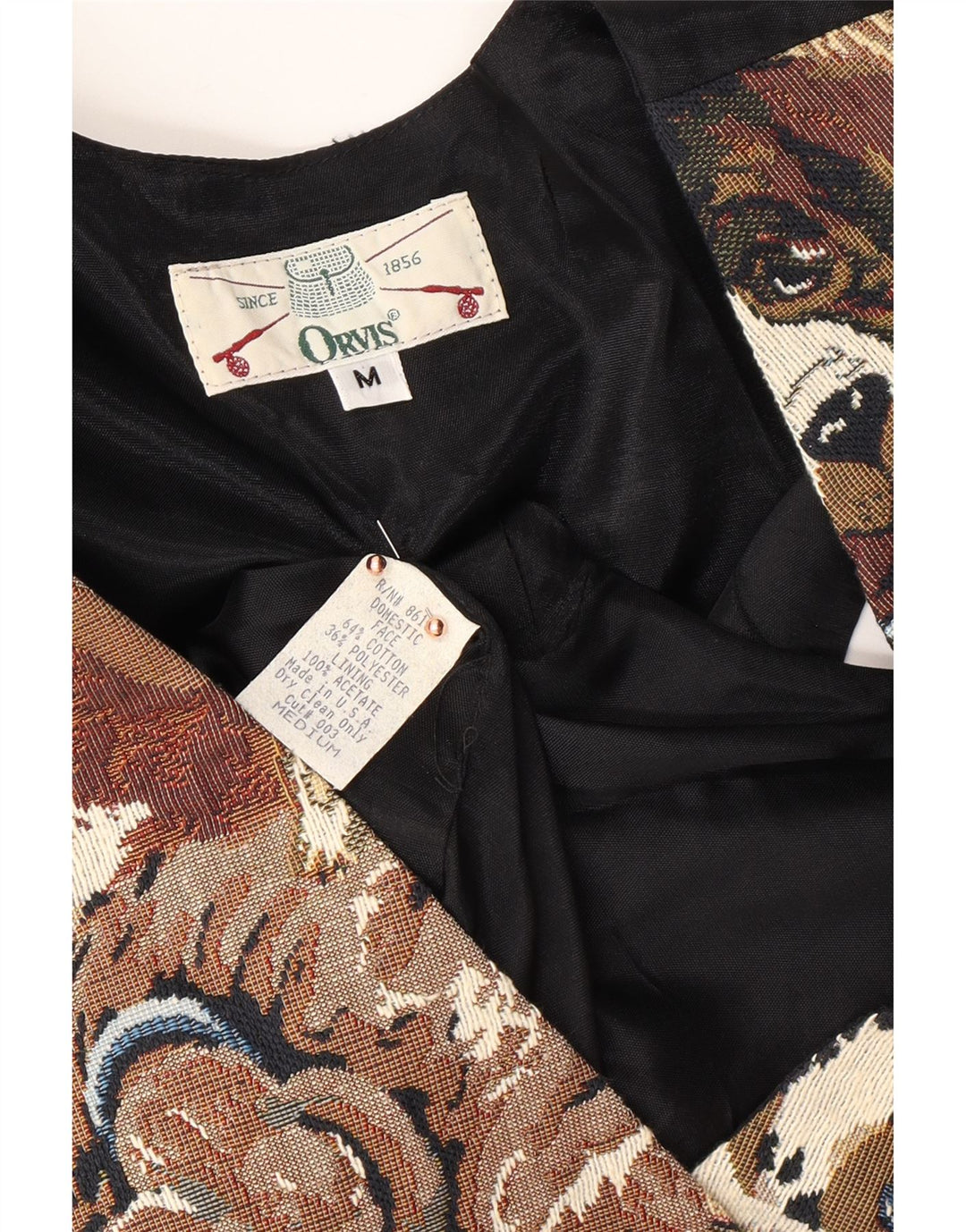 Женский жилет ORVIS UK 14, средний размер, разноцветный хлопок с животным принтом