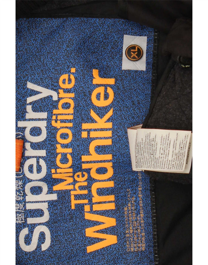 Мужская стеганая куртка Superdry The Windhiker UK 42 XL, черный полиэстер